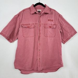 Magellan Sportswear Men's Size XL Button Up Faded Red Short Sleeve Shirt